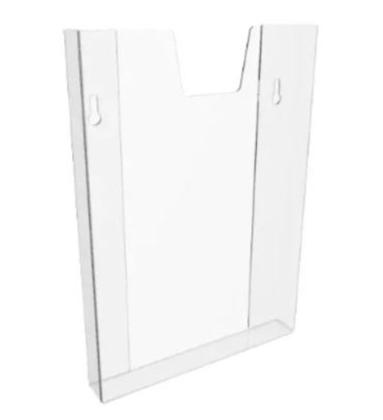 Imagem de Display A4 Acrílico Porta Folha Parede Prontuário Kit 4 Pcs