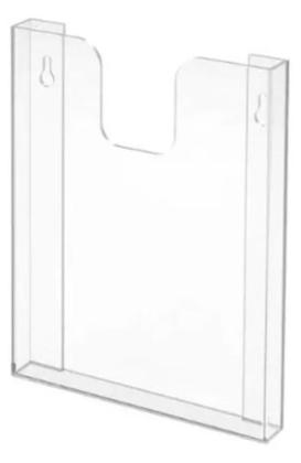 Imagem de Display A4 Acrílico Porta Folha Parede Prontuário Kit 4 Pcs