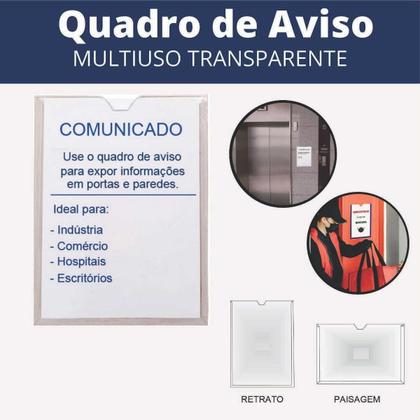 Imagem de Display A4 Expositor Porta Folhas Quadro Avisos Parede Petg