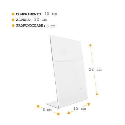 Imagem de Display A5 Porta Folha em L Acrílico 2mm 15 x 22 cm - KIT 5 UNID