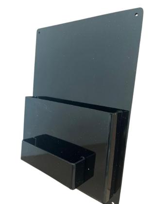 Imagem de Display Acrílico Porta Folder Com Porta Cartão Panfletos A6 (10x15) Preto Parede 1pç