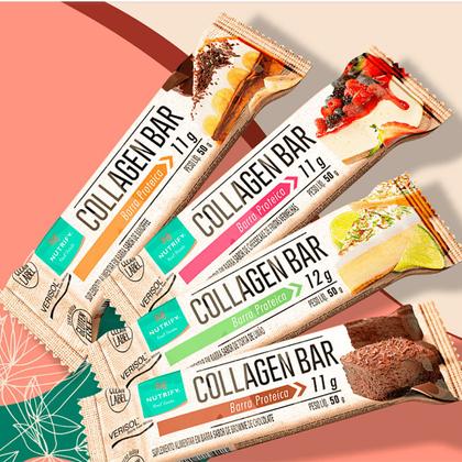 Imagem de Display Collagen Bar Sabor Brownie Chocolate Barra Proteica Colágeno Suplemento Alimentar Cereal Barrinha de proteína - 10 unidades Nutrify Colágeno