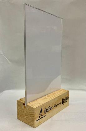 Imagem de DISPLAY DE MESA MADEIRA COM PORTA PAPEL ACRÍLICO 11x16cm