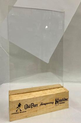 Imagem de DISPLAY DE MESA MADEIRA COM PORTA PAPEL ACRÍLICO 11x16cm