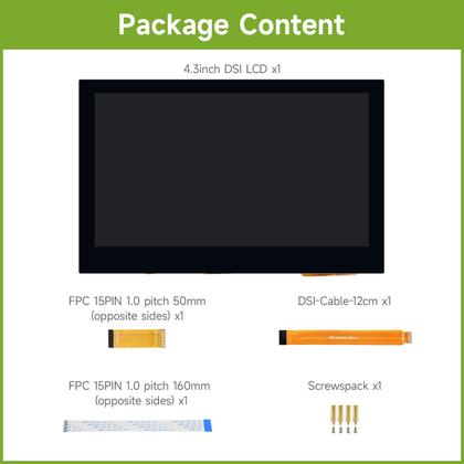 Imagem de Display de toque capacitivo waveshare de 4,3 polegadas para Raspberry Pi