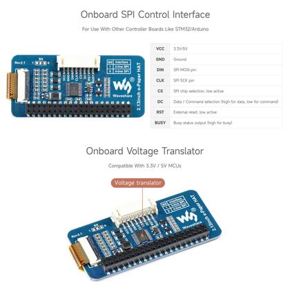 Imagem de Display E-Ink HAT waveshare V4 de 2,13 polegadas para Raspberry Pi