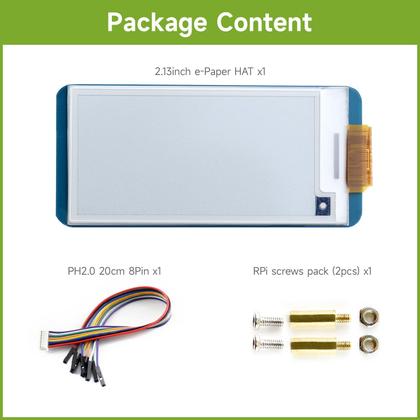 Imagem de Display E-Ink HAT waveshare V4 de 2,13 polegadas para Raspberry Pi