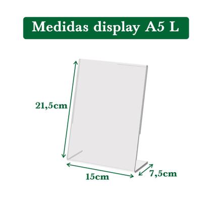 Imagem de Display Expositor Em Acrílico Formato L Tamanho A5