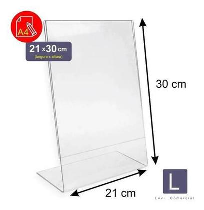 Imagem de Display Expositor Em L Tamanho A4 Ps Cristal 10 Unid - Luvi
