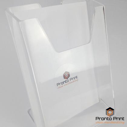 Imagem de Display Expositor Porta Folder A6 (10,5cm x 15cm) Modelo de mesa em Acrílico 3mm