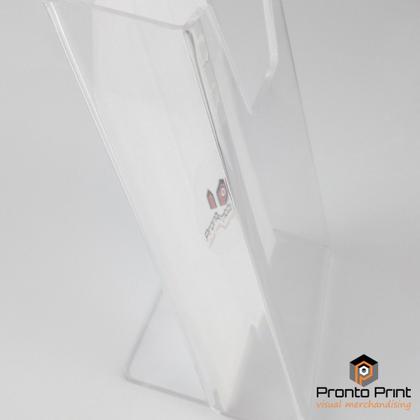 Imagem de Display Expositor Porta Folder A6 (10,5cm x 15cm) Modelo de mesa em Acrílico 3mm
