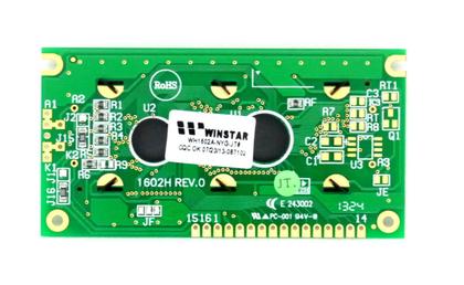 Imagem de Display LCD 16x02 Verde sem Luz de Fundo (Back Light) WH-1602A-NYG-JT - Winstar