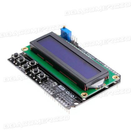 Imagem de Display LCD Arduino Keypad Shield Tela azul Módulo 1602 Uno