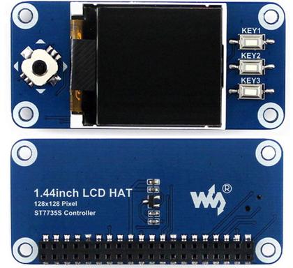 Imagem de Display LCD HAT waveshare de 1,44 polegadas 128x128 pixels para Raspberry Pi 3B+/ 3B/2B/3B+/ Zero/Zero W