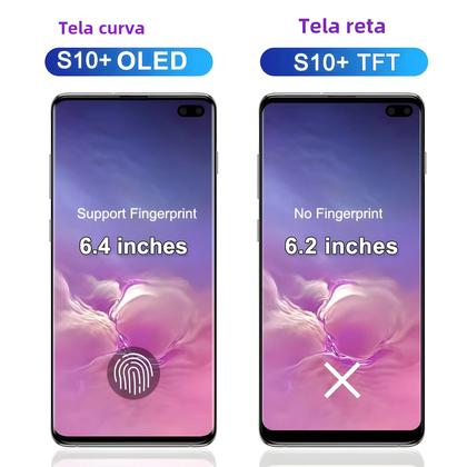Imagem de Display LCD Tela de toque digital com moldura, Samsung S10 Plus, G975, G975F, SM-G975F