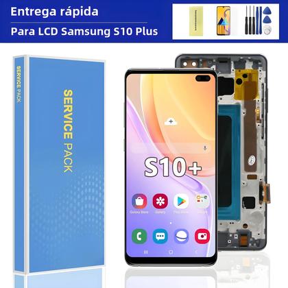 Imagem de Display LCD Tela de toque digital com moldura, Samsung S10 Plus, G975, G975F, SM-G975F