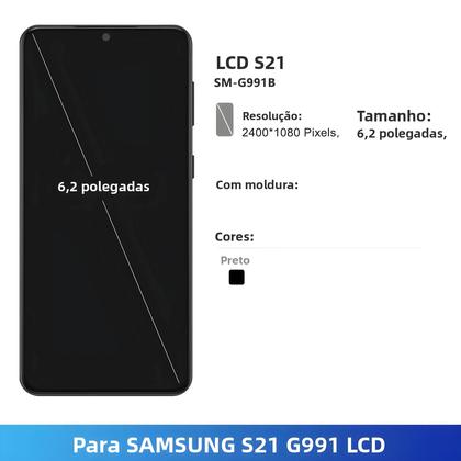 Display LCD Touch Screen Digitador Montagem Com Quadro, AMOLED