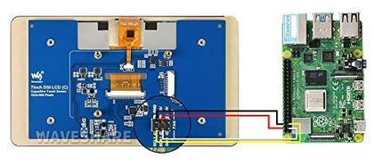 Imagem de Display LCD Waveshare de 7 polegadas 1024x600 capacitivo Touch IPS