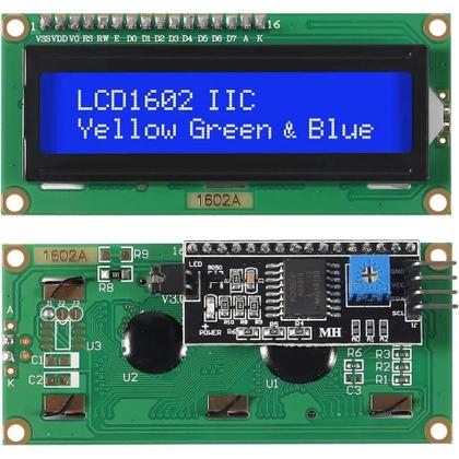 Display LCD1602 Azul Verde 16x2 Caracteres Com Interface Serial