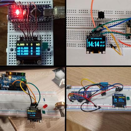 Imagem de Display Oled 128x64 Gráfico I2C Serial 0.96" Amarelo e Azul
