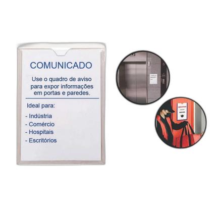 Imagem de Display Parede Quadro Avisos Porta Folhas A4 Acrílico Vert