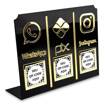 Display Placa 3 Em 1 Pix Qr Code Preto Pr Imagem de Display Placa 3 Em 1 Pix Qr Code Preto Pr