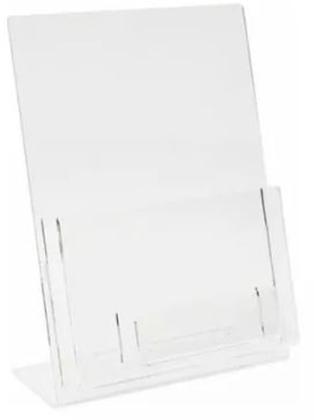 Imagem de Display Porta Folder A5 (15x21) Acrílico Com Porta Cartão 1peça