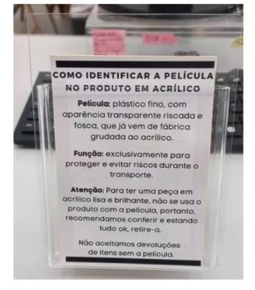 Imagem de Display Porta Folder A6 (10x15) Acrílico Com Porta Cartão