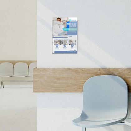 Imagem de Display Porta Folha Prontuário A4 Parede Cristal