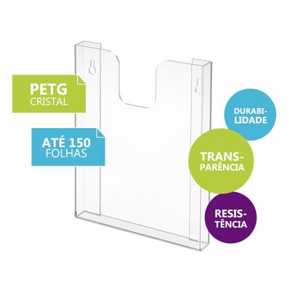 Imagem de Display Porta Folha Prontuário A4 Parede Cristal