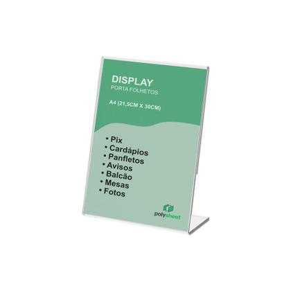 Imagem de Display Porta Folheto de Mesa Tamanho A3 Formato L Verical