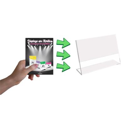 Imagem de Display Porta Folheto Mesa Balcão Tamanho A5 horizontal Formato L