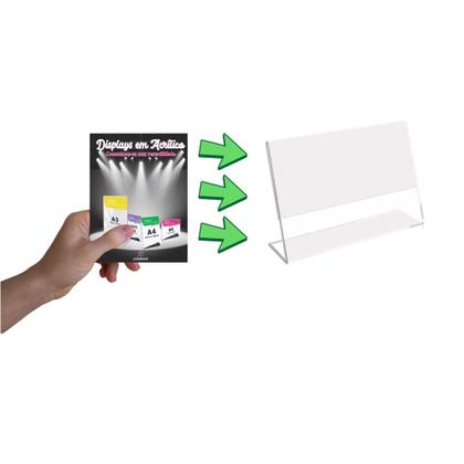 Imagem de Display Porta Folheto Toten Mesa Balcão A6 Horizontal Formato L