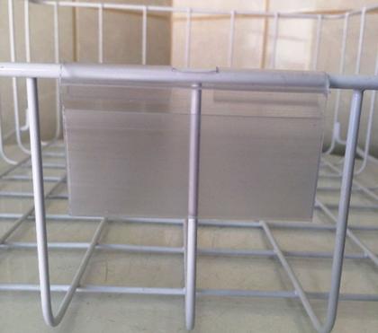 Imagem de Display Porta Preço PVC Cristal transparente  120 Peças  7,5 x 5,5 cm _ gancho painel canaletado