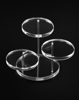 Imagem de Display Riser Stands QWORK, acrílico redondo, 3 camadas, transparente, pacote com 4