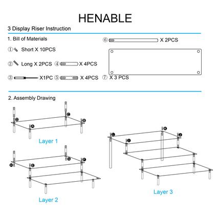 Imagem de Display Risers de acrílico HENABLE 3 Tier Cupcake Stand Clear