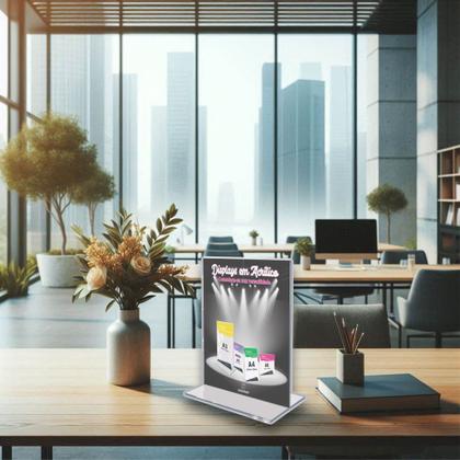 Imagem de Displays Acrilico Em T Tamanho A4 Vertical Mesa Balcão