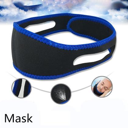 Imagem de Dispositivo Anti Ronco de Queixeira Cinta de Neoprene Respirável de Fácil Ajuste Noturno