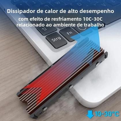 Imagem de Dissipador de Calor Dupla Face para SSDs M.2 2280 - Jeyi - Compatível com PS5 e PC