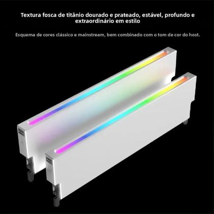Imagem de Dissipador De Calor Universal ARGB AURA Sync Para Memória 5V 3PIN DDR3 DDR4 DDR5 Cooler Radiador