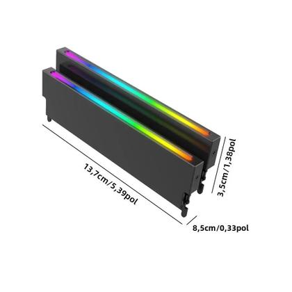 Imagem de Dissipador De Calor Universal ARGB AURA Sync Para Memória 5V 3PIN DDR3 DDR4 DDR5 Cooler Radiador
