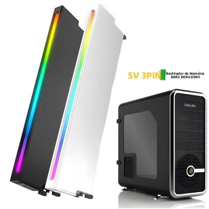 Imagem de Dissipador De Calor Universal ARGB AURA Sync Para Memória 5V 3PIN DDR3 DDR4 DDR5 Cooler Radiador