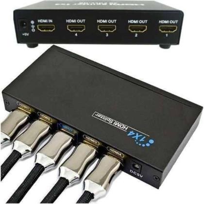 Imagem de Distribuidor Hdmi Splitter 1x4 Divisor 4 Portas P/ Ps3 Xbox Sky Net