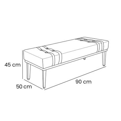 Imagem de Divã Recamier Banco Base Madeira para Quarto Gênova 90cm Veludo S04 - D'Rossi