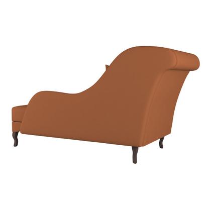 Imagem de Divã Recamier Chaise Longue Valentina Clássico com Pés de Madeira Veludo Terracota - Desk Design