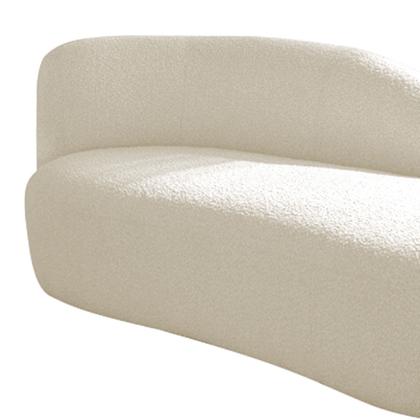 Imagem de Divã Recamier Curvo Luna 140cm Lado Direito Linho - Amarena Móveis