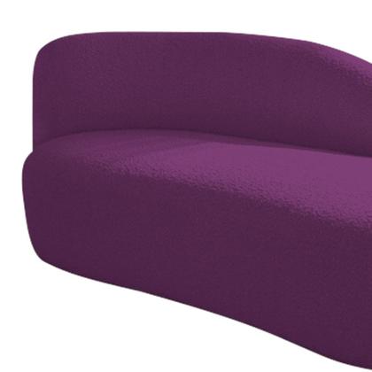 Imagem de Divã Recamier Curvo Luna 185cm Lado Direito Suede Roxo