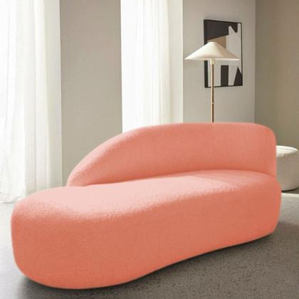 Imagem de Divã Recamier Curvo Luna 185cm Lado Esquerdo Suede - Amarena Móveis