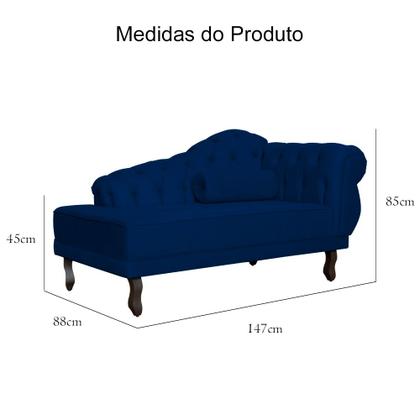 Imagem de Divã Recamier Larissa 150cm Suede Lado Esquerdo Para Sala - Várias Cores - Ds Estofados