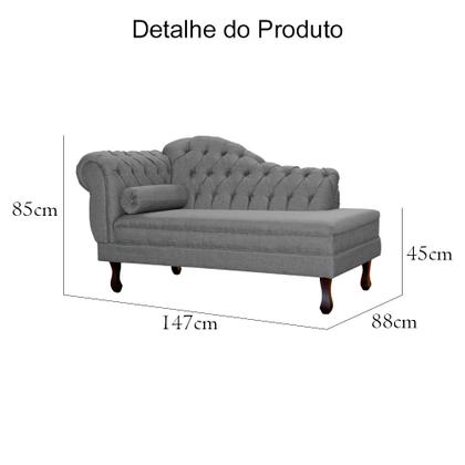 Imagem de Divã Recamier Larissa Lado Direito Linho Cores - DS Estofados